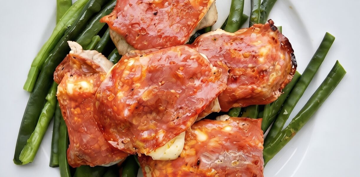 medaliony wieprzowe z salami i serem halloumi