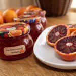 Galaretka z pomarańczy przygotowana ze świeżo wyciśniętego soku z czerwonych pomarańczy, następnie gotowanego z dodatkiem soku z cytryny i cukru żelującego. Na koniec całość przelana do słoiczków i pasteryzowana.