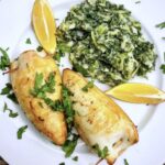 Chorwackie kalmary faszerowane szynką dojrzewającą, czosnkiem i blitvą, czyli burakiem liściastym znad Adriatyk.