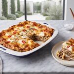 Lasagne z grzybami, czyli płaty makaronu przełożone grzybami oraz świetnie doprawionym mięsem mielonym podane z sosem grzybowym ze świeżych prawdziwków.