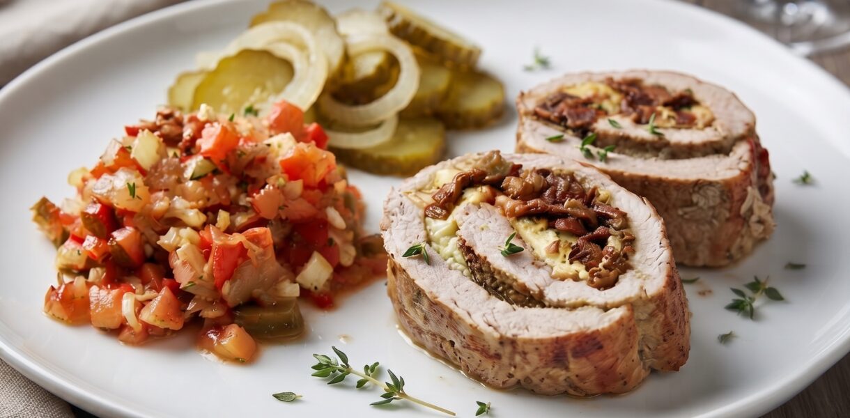 polędwiczka wieprzowa faszerowana grzybami i serem