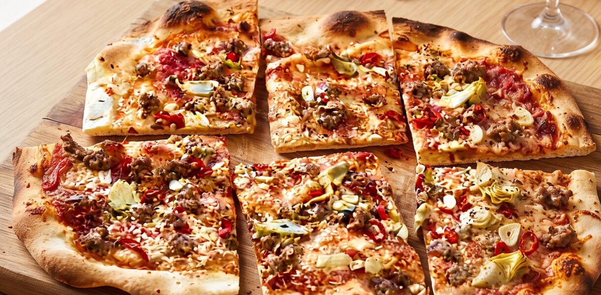 Flammkuchen to podpłomyk zrobiony z mąki i wody pieczony krótko w bardzo wysokiej temperaturze razem z mięsem mielonym, czosnkiem i chilli.