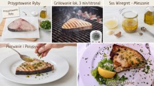 Miecznik z grilla z sosem winegret sposób przygotowania