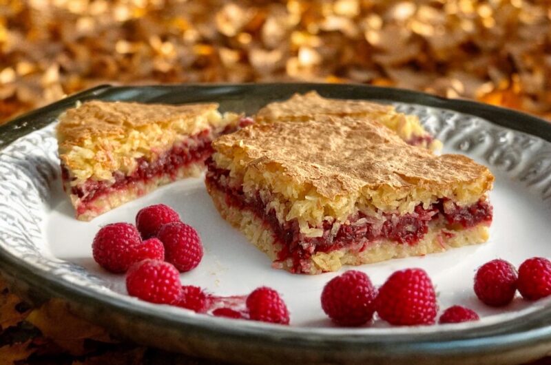 ciasto z malinami i kokosem