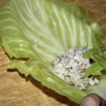 Gołąbki z białej kapusty z kiełbasą i ryżem