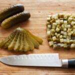 ogórki kiszone krojone w drobną kostkę