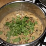 sos ze świeżych grzybów w garnku