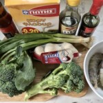 Krewetki z brokułem w sosie mocno czosnkowym