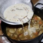 zabielanie krupniku śmietaną