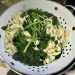 Makaron ze szpinakiem bakłażanem oraz mięsem