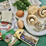 omlet z krewetkami i pieczarkami