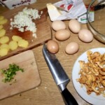 omlet z kurkami i ziemniakami