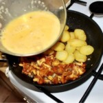 omlet z kurkami i ziemniakami