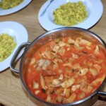 Paprykarz z jesiotra z papryką i boczniakami