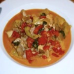 Paprykarz z królika z boczniakami i szpinakiem