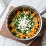 puree z batatów z kolendrą i serem feta w przygotowaniu