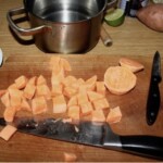 bataty pokrojone w kostkę