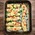 bataty zapiekane z serem raclette i speckiem