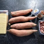 Bataty zapiekane z serem raclette i speckiem składniki