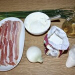 Flammkuchen alzacki podpłomyk z boczkiem składniki