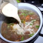 Klopsy z indyka z kurkami szparagami i bobem