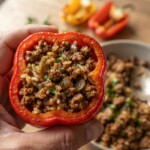 papryka faszerowana kurczakiem i ryżem