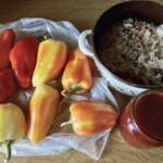 Papryka faszerowana kurczakiem i ryżem składniki