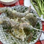 Szaszłyki z krewetek przystawka z grilla