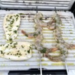 Szaszłyki z krewetek przystawka z grilla