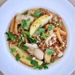 Boczniaki duszone z soczewicą