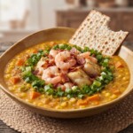 chowder zupa rybna podany na talerzu