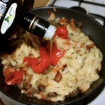 Makaron z grzybami leśnymi