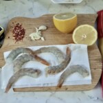 Krewetki z makaronem cytryną czosnkiem i chilli