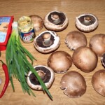 pieczarki brązowe, pęczek dymki, ser żółty w opakowaniu