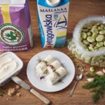 pierogi z bobem i bryndzą i miętą składniki