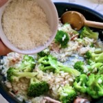 Risotto z brokułem i wędzonką smażoną