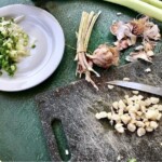 posiekane warzywa n blacie kuchennym