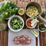 Karczek wieprzowy duszony z warzywami