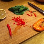 Krewetki po tajsku z ryżem kolorowym