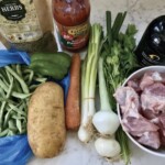 Mięso duszone w sosie z fasolką szparagową składniki