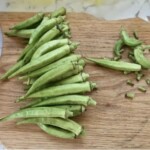 świeża okra w kuchni