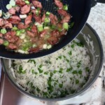 Ryż z groszkiem i kiełbasą