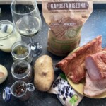 Schab wędzony duszony na kapuście kiszonej