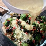 Zapiekanka z kurczakiem brokułem i mozzarellą