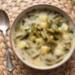 zupa z fasolki szparagowe na talerzu