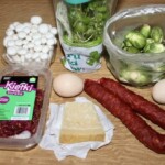 Brukselka z chorizo oraz z grzybami shimeji składniki