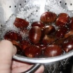 kasztany jadalne płukane są pod bieżącą wodą