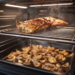 łopatka jagnięca w trakcie pieczenia pod grillem