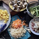 pokrojone i starte warzywa