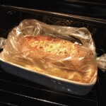 Schab pieczony słoniną wędzoną nadziany